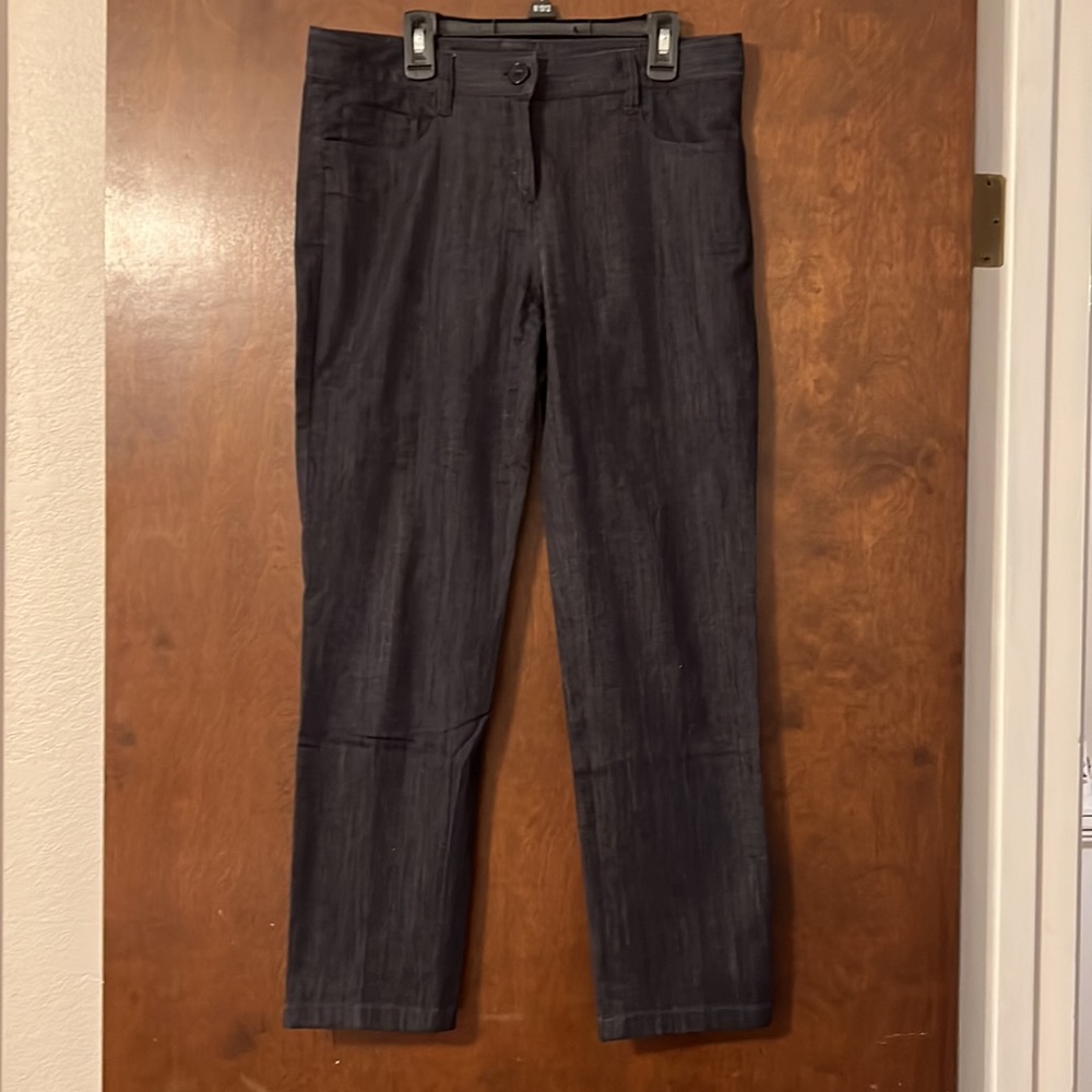 Double breasted dark chambray blazer and pants suit - Picture 3 of 4